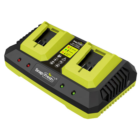 2 Port 20V Battery Fast Charger (CH20252), Work with of BBT-DC20A & BBT-DC40A & BBT-DC60A Only, Dual-Port Rapid Charger for All SnapFresh 20V Batteries