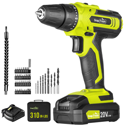20V Power Drill with 2.0Ah Li-ion Battery and Charger