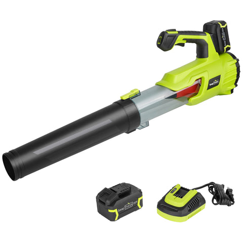 20V Cordless Brushless Leaf Blower(550CFM/120MPH) , 4.0Ah Li-Ion Battery And Charger (LB6901)