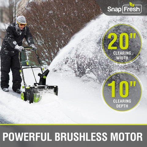 20V Cordless Brushless Snow Blower , 2X5.0Ah Li-Ion Battery And Charger (SB2001)