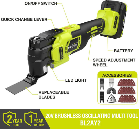 SnapFresh Cordless Brushless Oscillating Tool