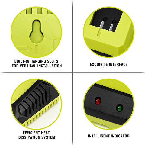 2 Port 20V Battery Fast Charger (CH20252), Work with of BBT-DC20A & BBT-DC40A & BBT-DC60A Only, Dual-Port Rapid Charger for All SnapFresh 20V Batteries