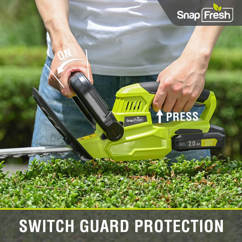20V Cordless Hedge Trimmer with 2.0Ah Li-ion Battery and Charger