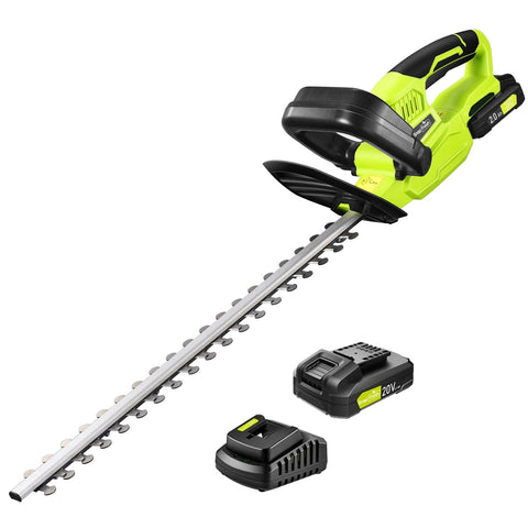 20V Cordless Hedge Trimmer with 2.0Ah Li-ion Battery and Charger