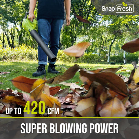 20V Max Cordless Leaf Blower(100MPH/420CFM), 4.0Ah Li-ion Battery and Charger
