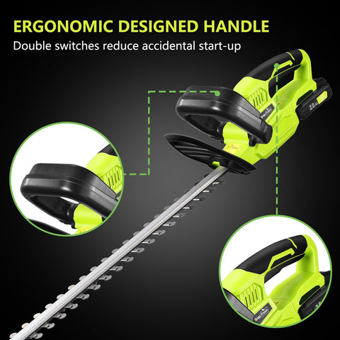 20V Cordless Hedge Trimmer with 2.0Ah Li-ion Battery and Charger