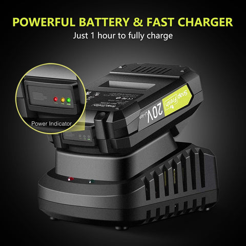 20V Cordless Hedge Trimmer with 2.0Ah Li-ion Battery and Charger