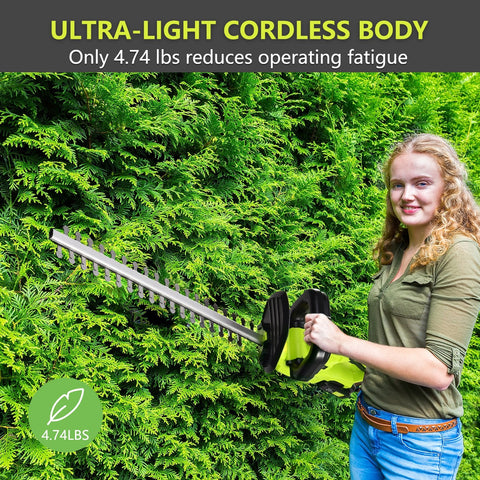 20V Cordless Hedge Trimmer with 2.0Ah Li-ion Battery and Charger